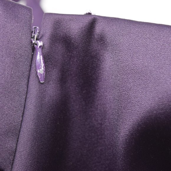 JS Collections Evening Cocktail Dress Women 16 Satin Eggplant Purple Event Prom - Picture 9 of 12